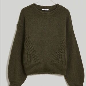Madewell Olive Wool Blend Wedge Sweater